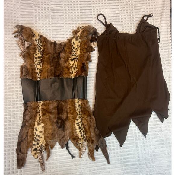 Cave Woman Girl Jungle Animal Fancy Dress Halloween Sexy Adult Costume  Large - Picture 12 of 13